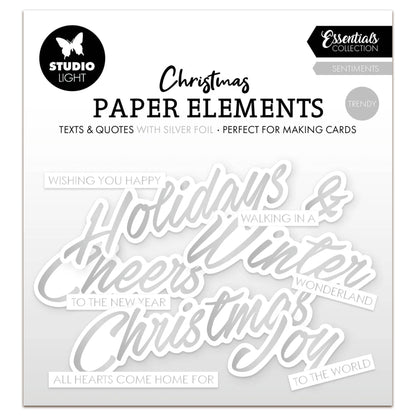 Studio Light Essentials Paper Elements Silver Sentiments Trendy