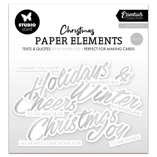 Studio Light Essentials Paper Elements Silver Sentiments Trendy