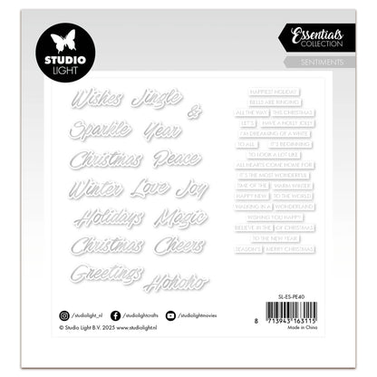Studio Light Essentials Paper Elements Silver Sentiments Trendy