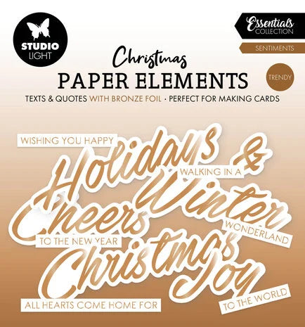 Studio Light Essentials Paper Elements Bronze Sentiments Trendy