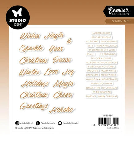 Studio Light Essentials Paper Elements Bronze Sentiments Trendy