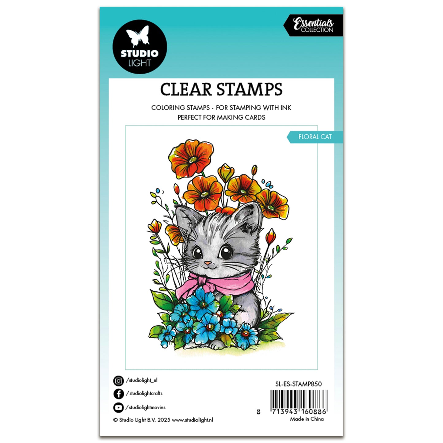 Studio Light Essentials Clear Stamp Floral Cat