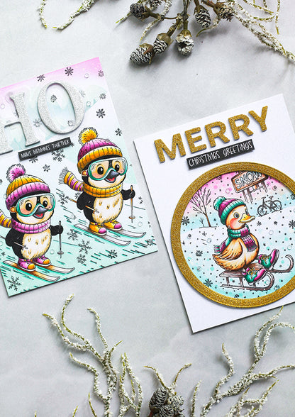 Studio Light Essentials Clear Stamp Skiing Penguin