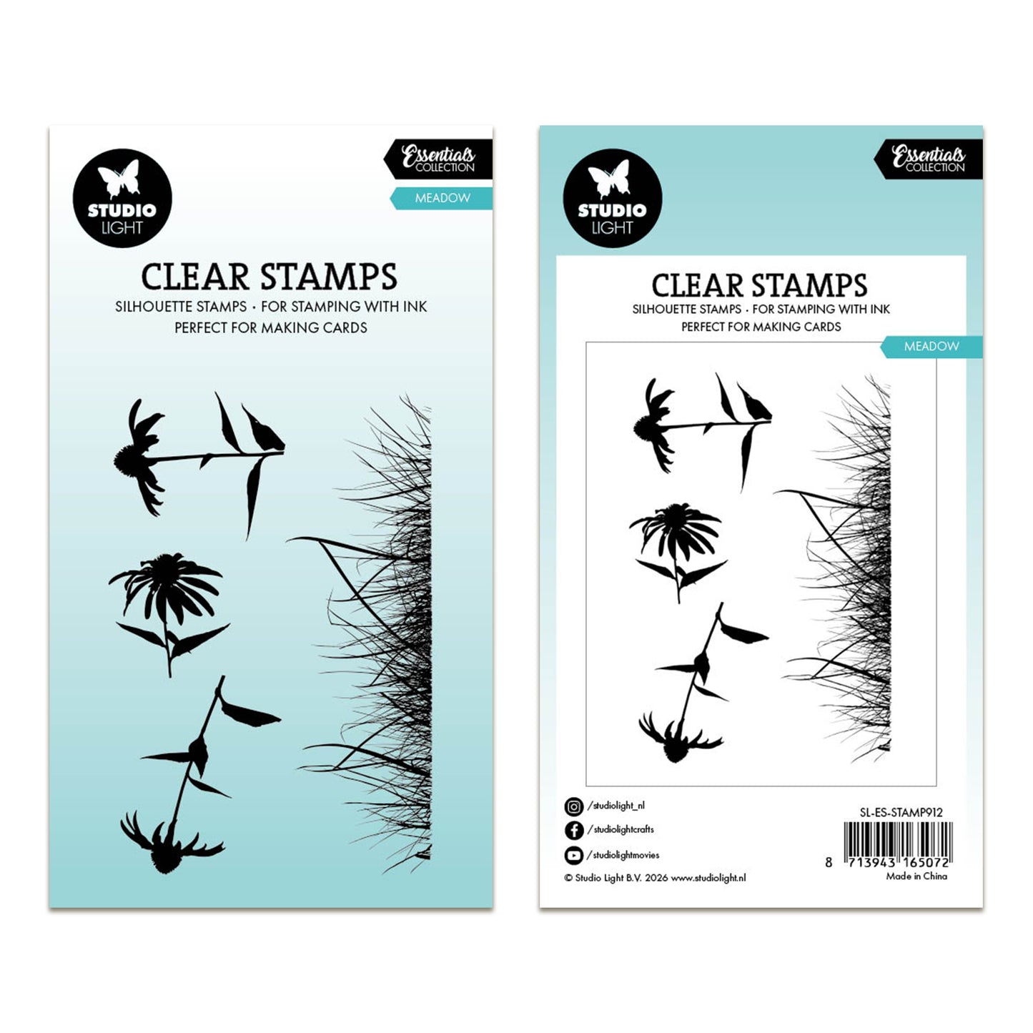 Studio Light Essentials Clear Stamp Meadow Essentials 62x93x3mm 4 Pieces