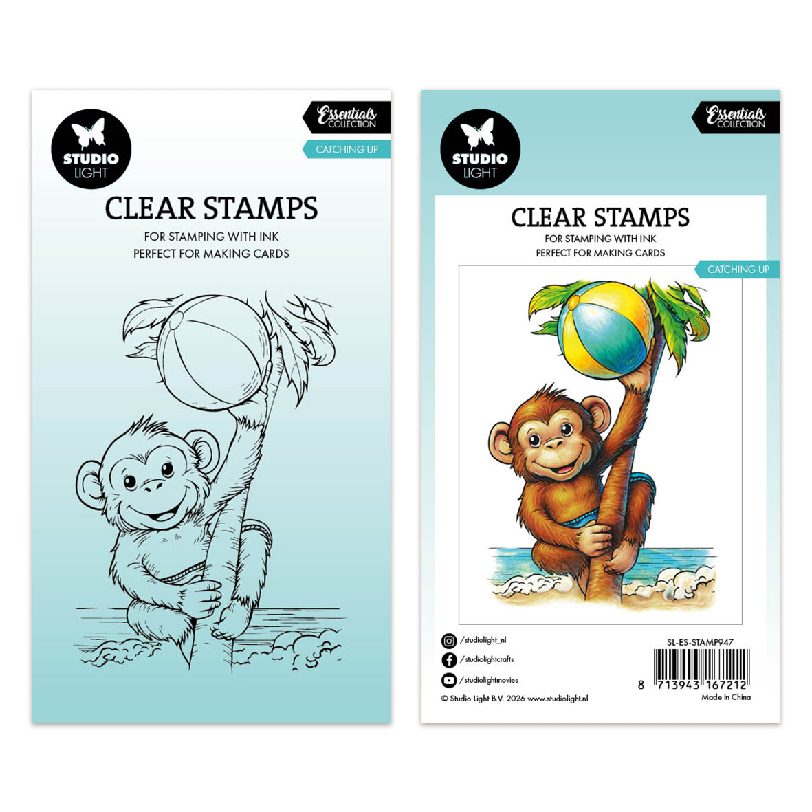 Studio Light Essentials SL Clear Stamps Catching up - Monkey Essentials