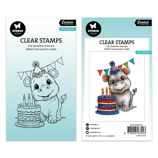 Studio Light Essentials Clear Stamps Hippo Birthday Essentials