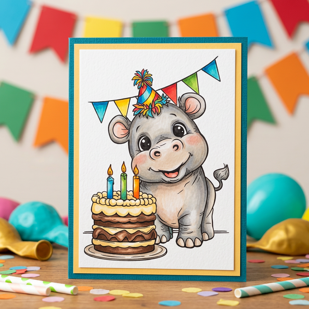 Studio Light Essentials Clear Stamps Hippo Birthday Essentials