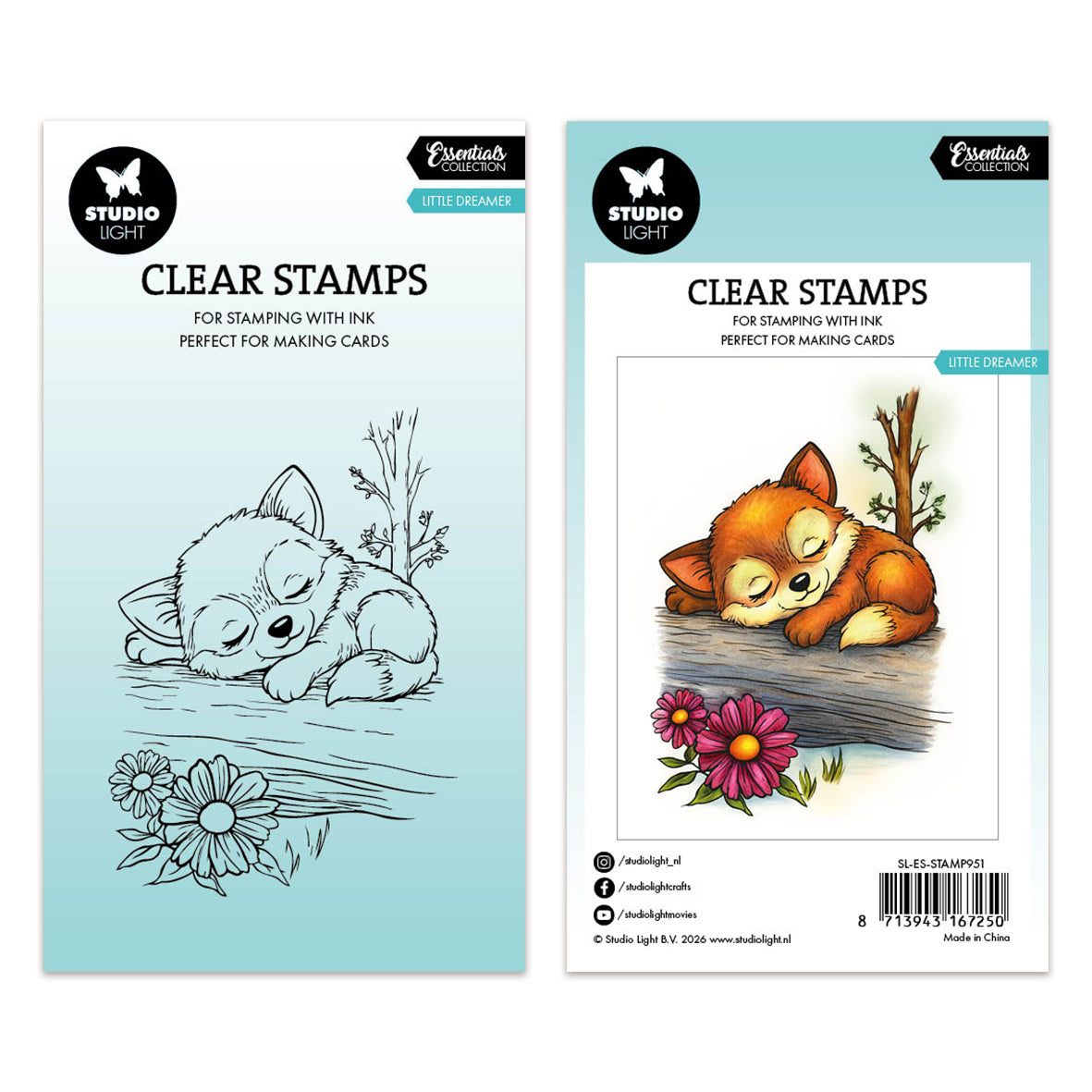 Studio Light Essentials Clear Stamps Little Dreamer - Fox Essentials