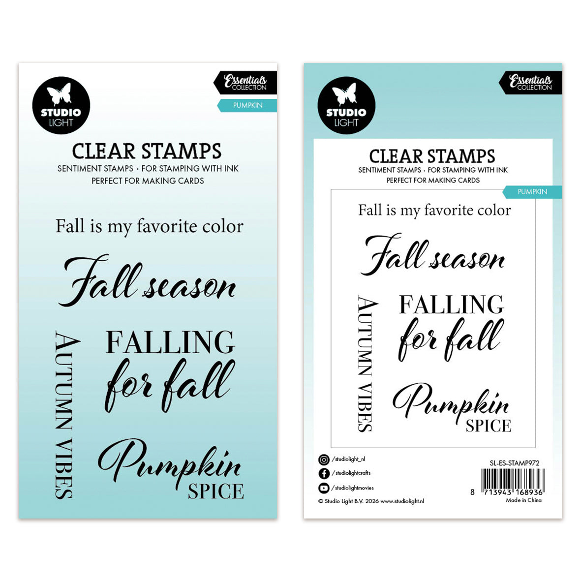 Studio Light Clear stamps Pumpkin Essentials