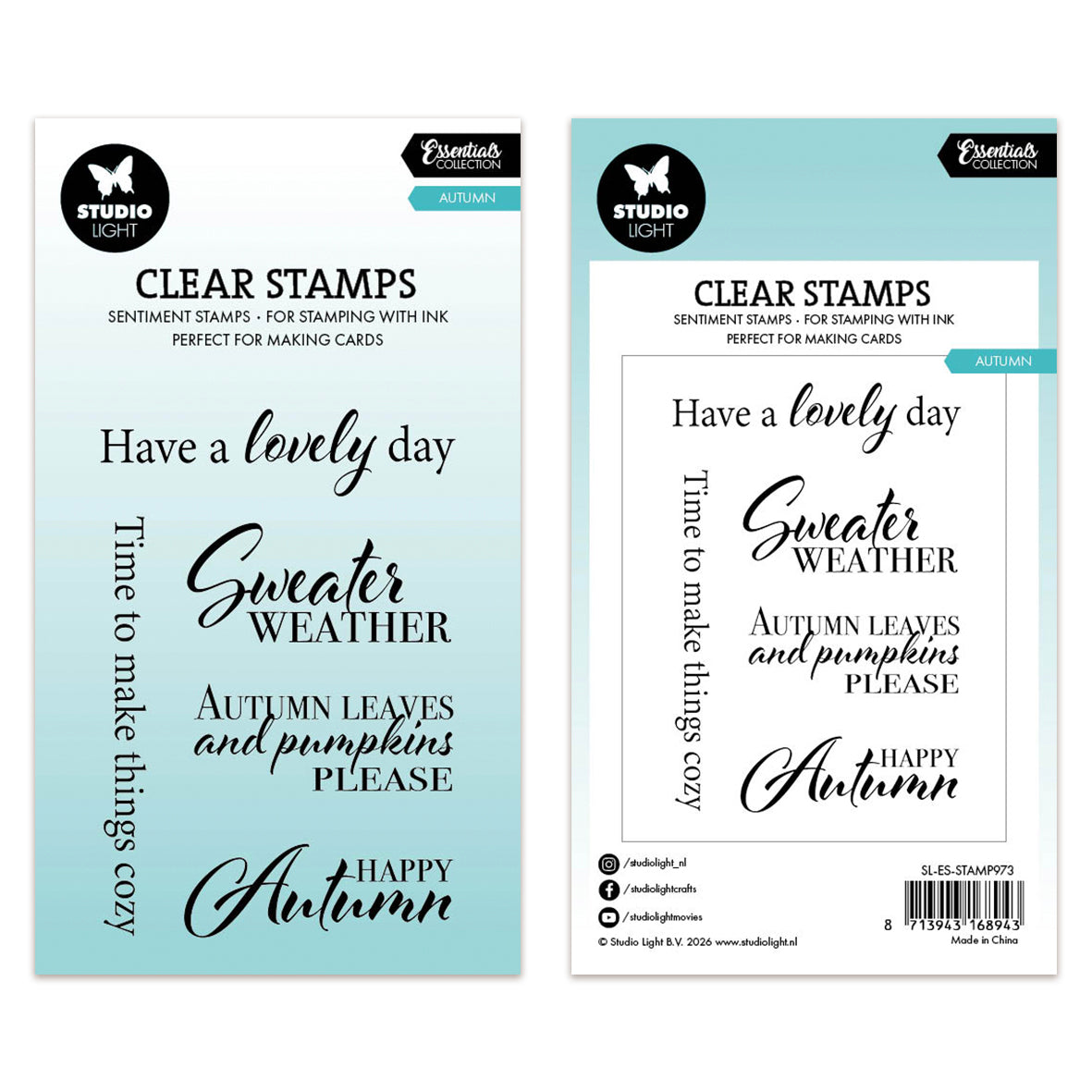 Studio Light Clear stamps Autumn Essentials