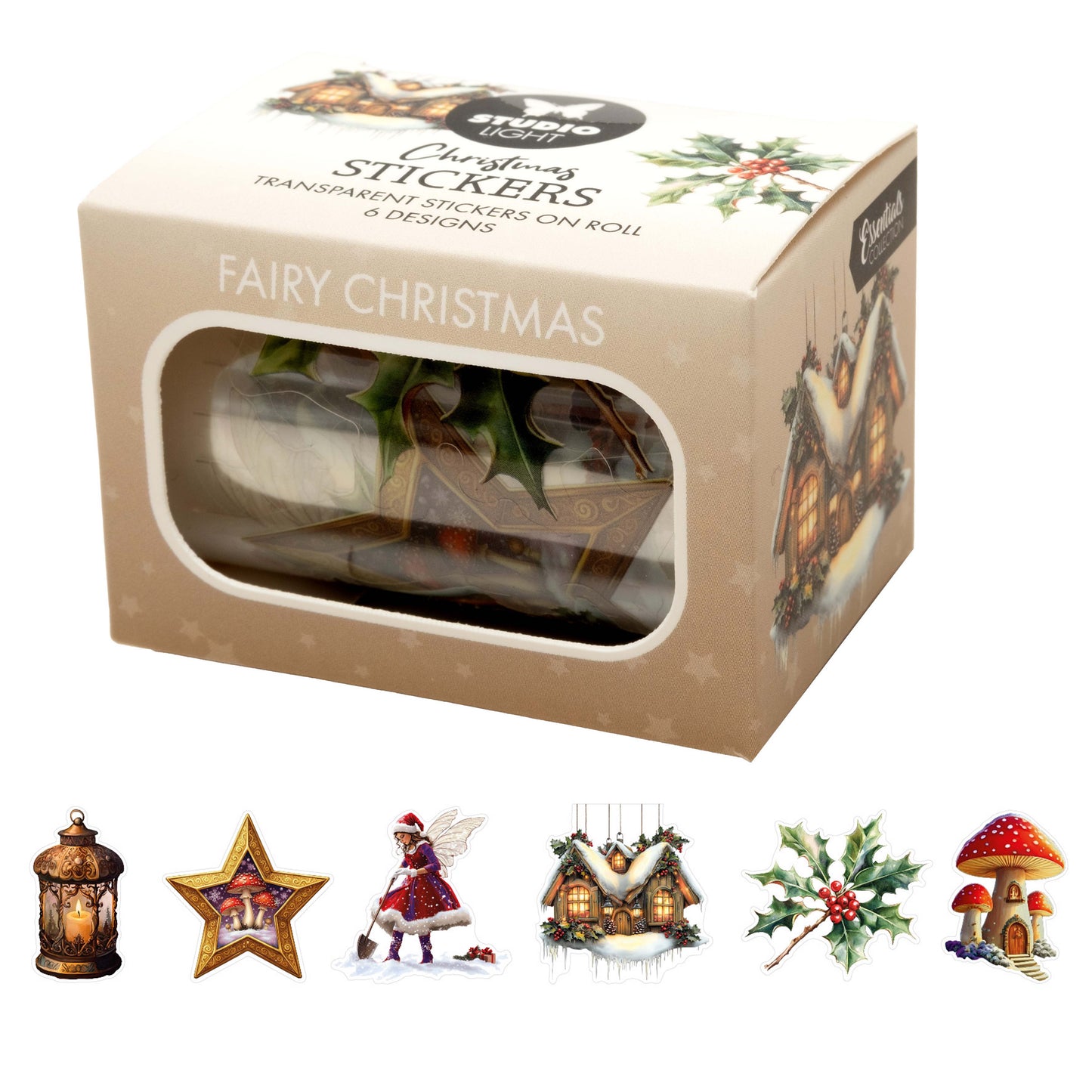 Studio Light Essentials Clear Stickers Fairy Christmas 6 Designs