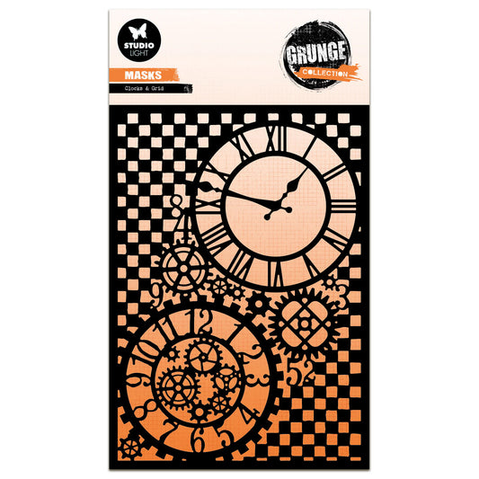 Studio Light Grunge Mask - Clocks & Grid - Nr.334