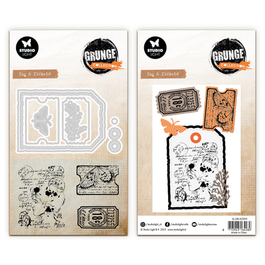 Studio Light Grunge - Stamp & Cutting Dies Tag & Tickets
