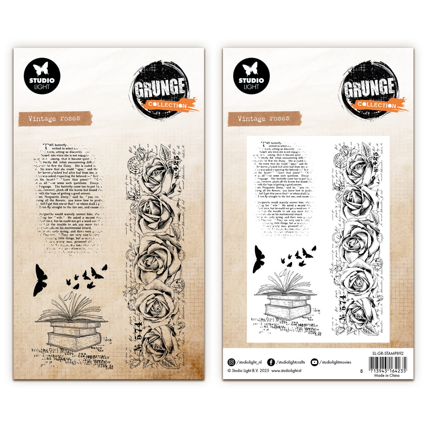 Studio Light Grunge - Clear Stamp Vintage Roses