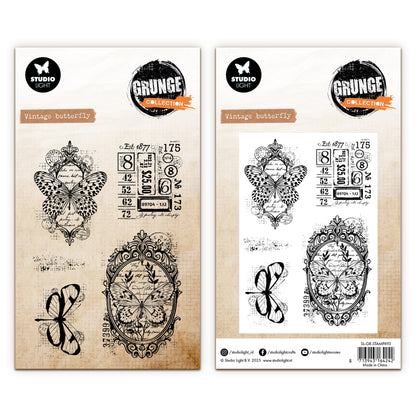 Studio Light Grunge - Clear Stamp Vintage Butterfly