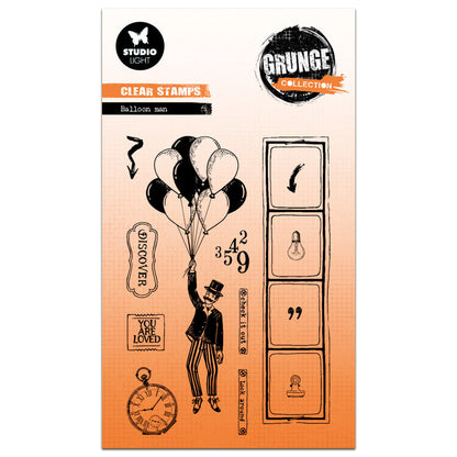Studio Light Grunge Clear Stamp - Balloon Man - Nr.827
