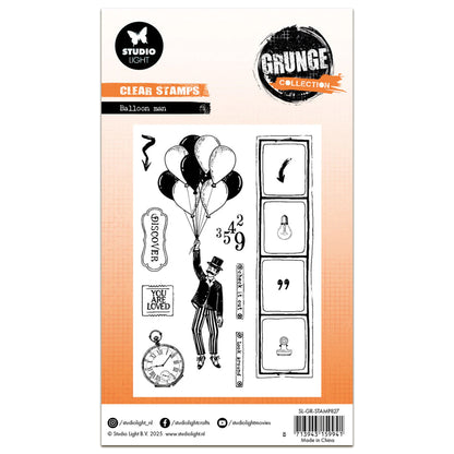 Studio Light Grunge Clear Stamp - Balloon Man - Nr.827