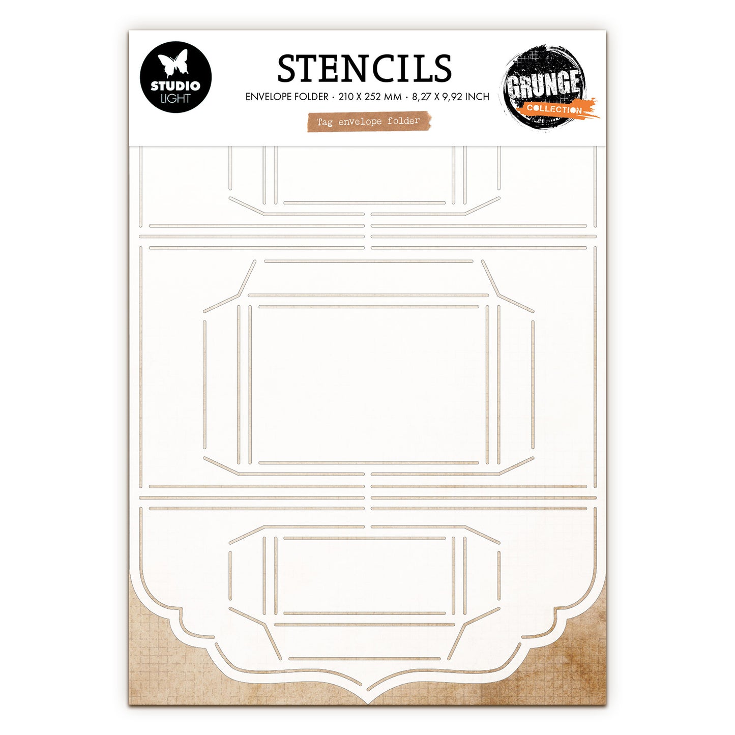 Studio Light Grunge - Stencil Tag Envelope