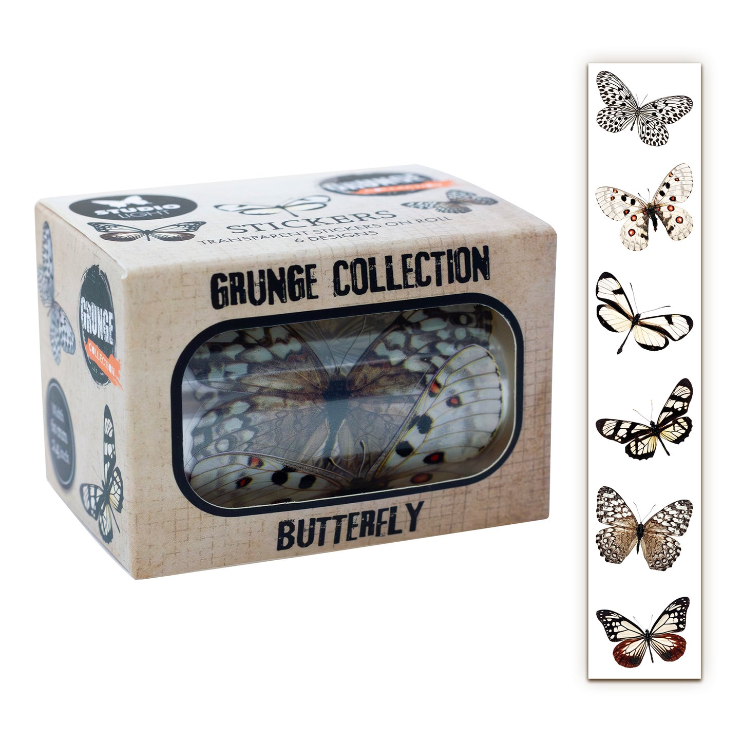 Studio Light Grunge - Clear Stickers Butterfly