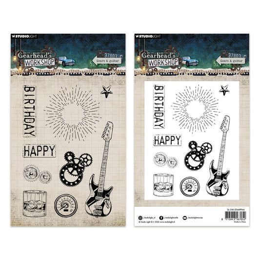 Studio Light Clear Stamps Gears & Guitar Gearhead's Workshop