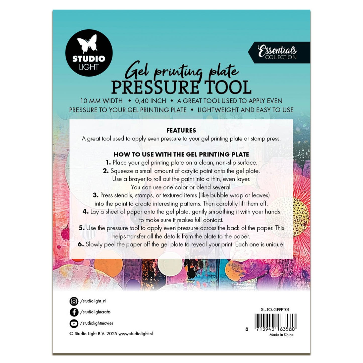 Studio Light Gel Printing Plate Pressure Tool 10 cm diameter