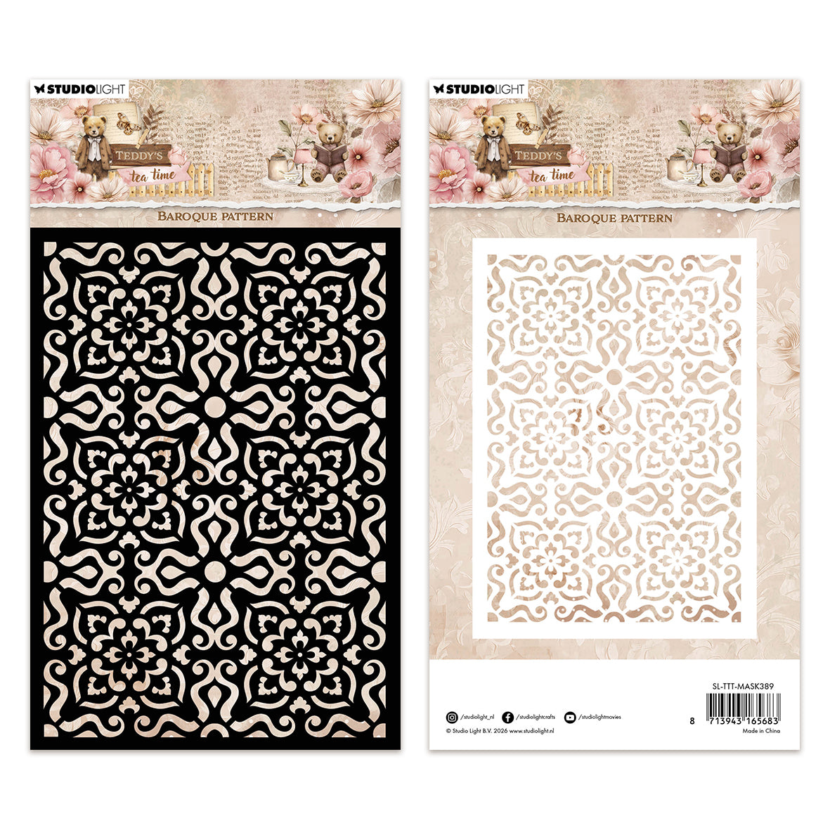 Studio Light Mask Baroque pattern Teddy's Tea Time