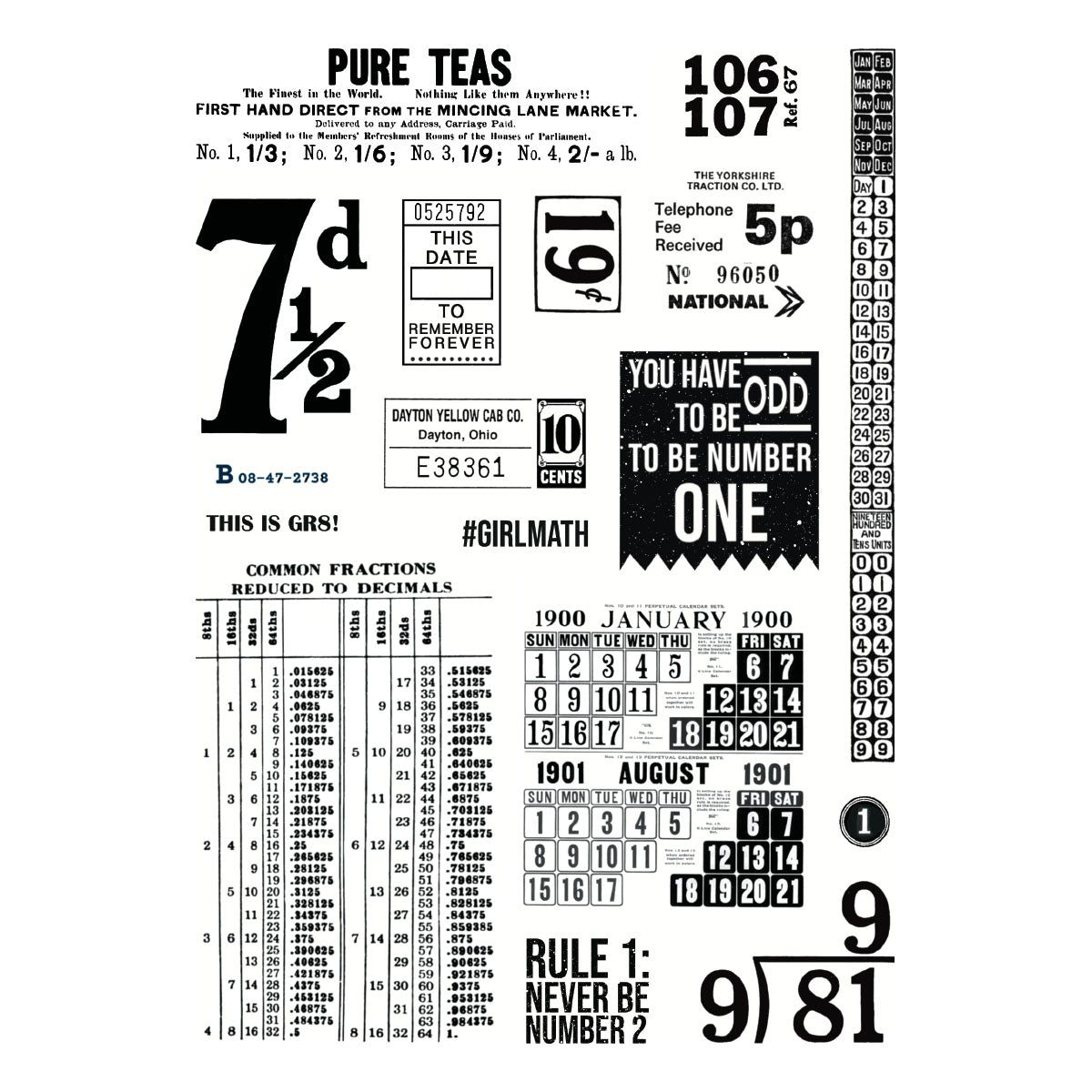 Spellbinders Turn the Page Clear Stamp Set Keepsake Numbers by Esther Glas