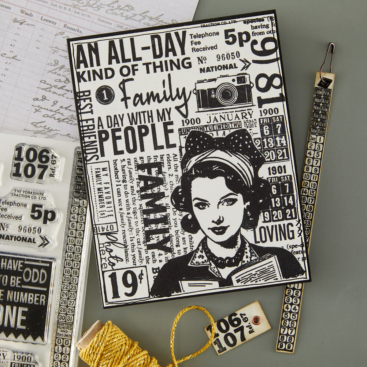 Spellbinders Turn the Page Clear Stamp Set Keepsake Numbers by Esther Glas