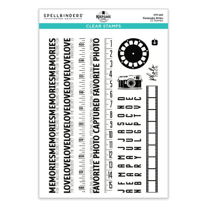 Spellbinders Turn the Page Clear Stamp Set Keepsake Strips by Esther Glas