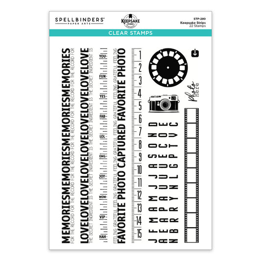 Spellbinders Turn the Page Clear Stamp Set Keepsake Strips by Esther Glas ~ Ship from 14th Sep