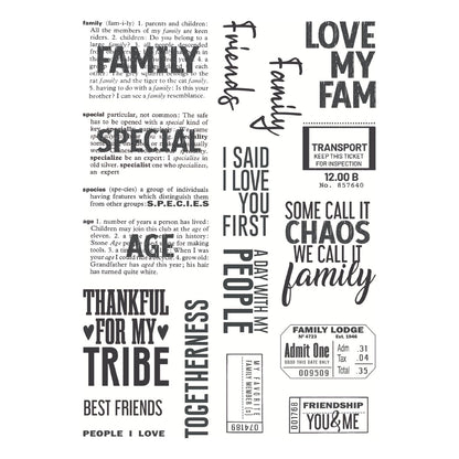 Spellbinders Turn the Page Clear Stamp Set Family & Friends by Esther Glas