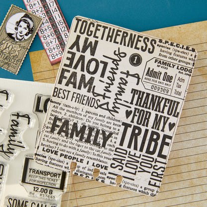Spellbinders Turn the Page Clear Stamp Set Family & Friends by Esther Glas