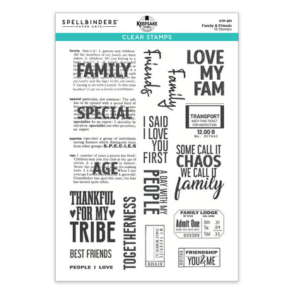 Spellbinders Turn the Page Clear Stamp Set Family & Friends by Esther Glas