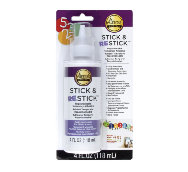 Alias Stick Aleene's Stick & Restick Repositionable Temporary Adhesive Carded 4 fl ...