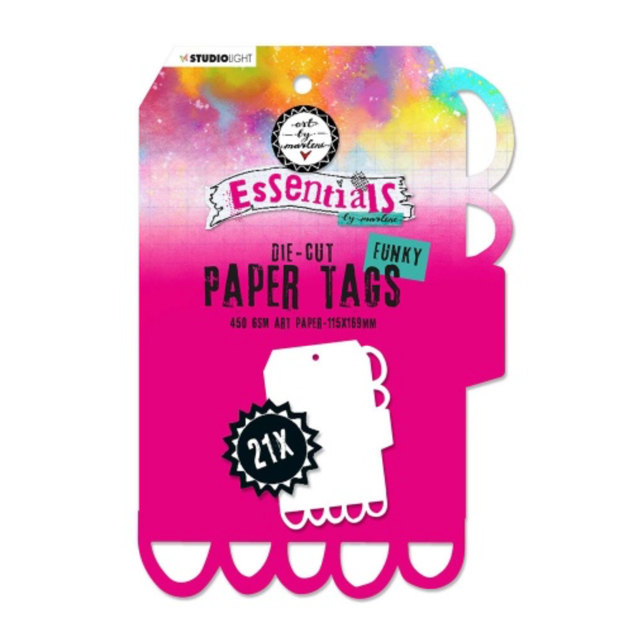 Studio Light Essentials Paper Pad Die-Cut Paper Tags Funky Art Paper by Marlene