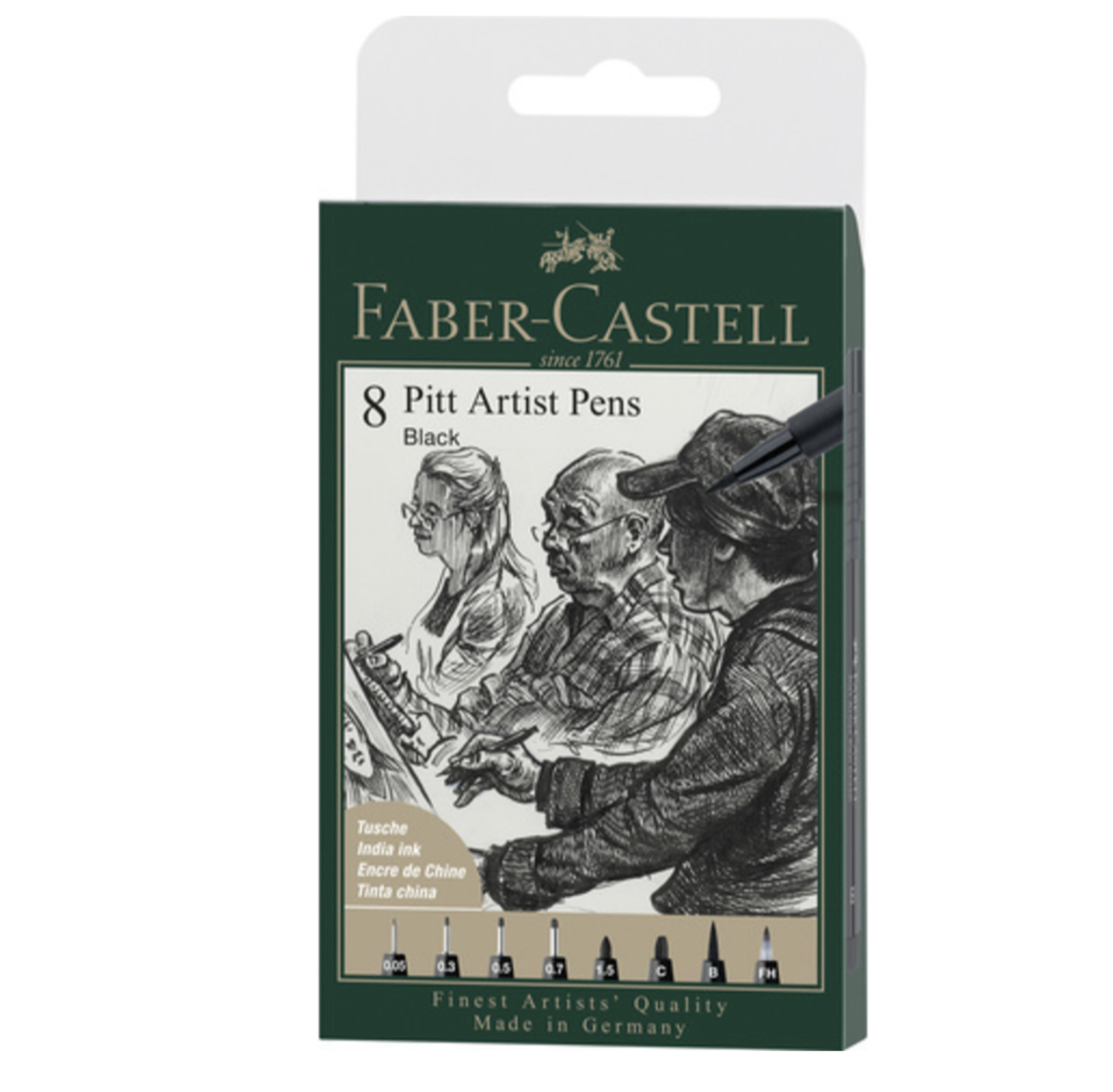 Faber Castell Pitt Artist Pens Black (8pcs) – AALL & Create