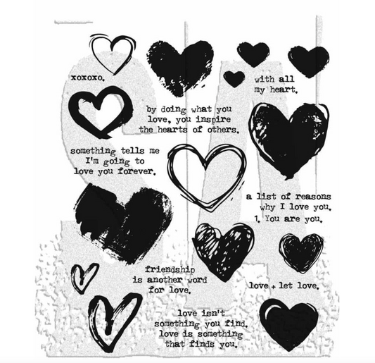 Stampers Anonymous Love Notes Tim Holtz Cling Stamps