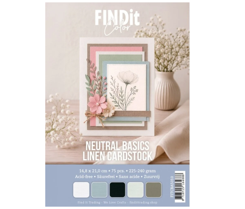 Find It Linen Cardstock A5 Neutral Basics (75pcs)