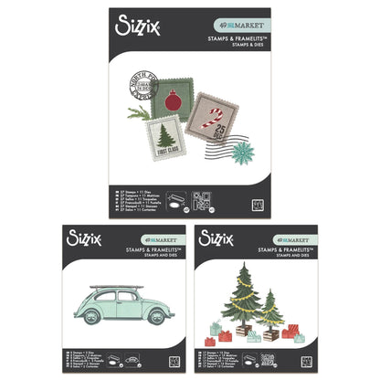 Sizzix Clear Stamp & Framelits Bundle 1 by 49 and Market