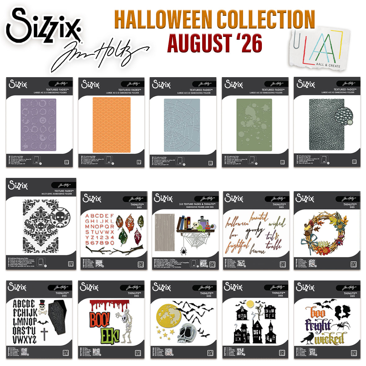 Sizzix Tim Holtz Halloween August 2026 Complete Collection (Save £15) ~ Ship from 30th Sept
