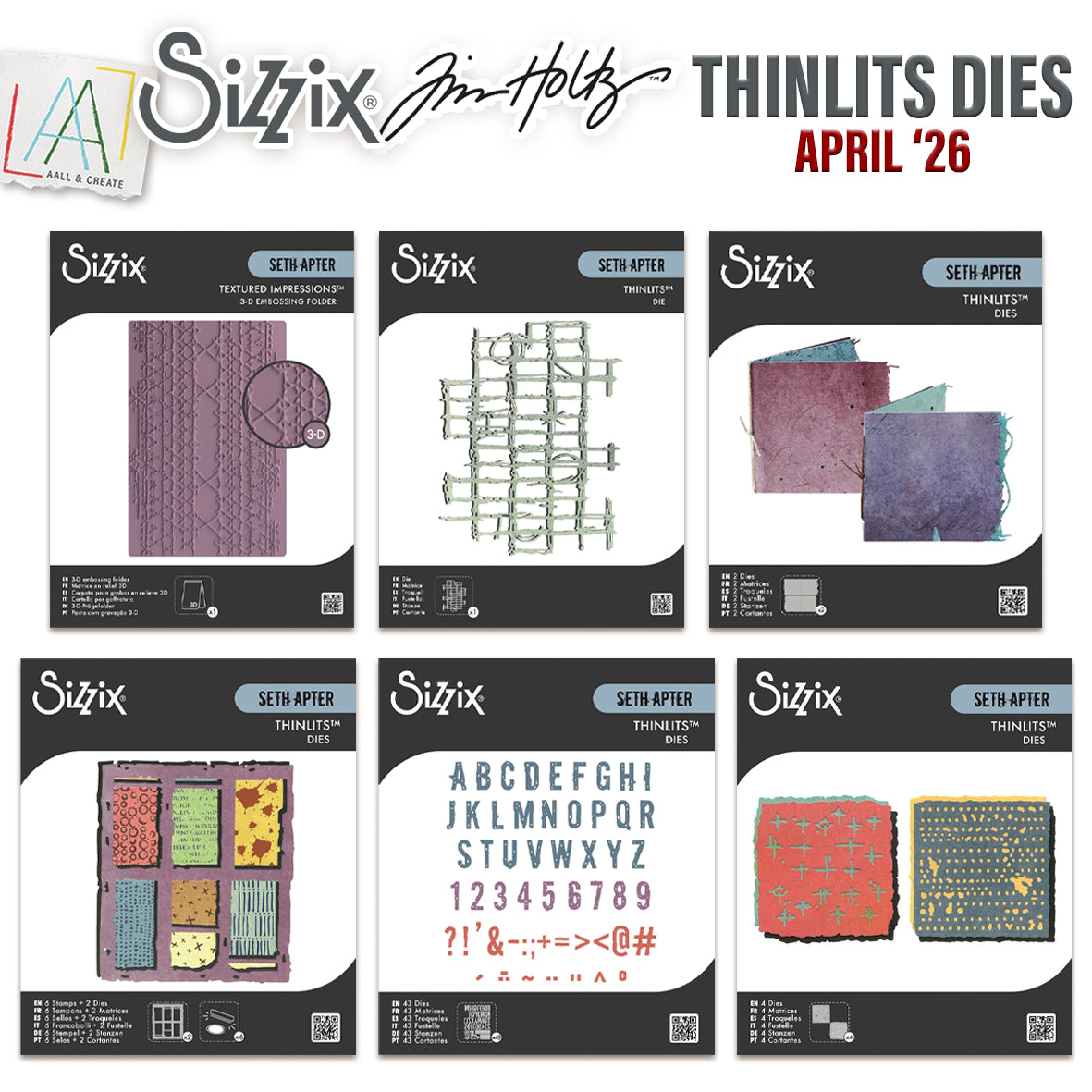 Sizzix Thinlits April 2026 by Seth Apter Complete Bundle (Save £10)