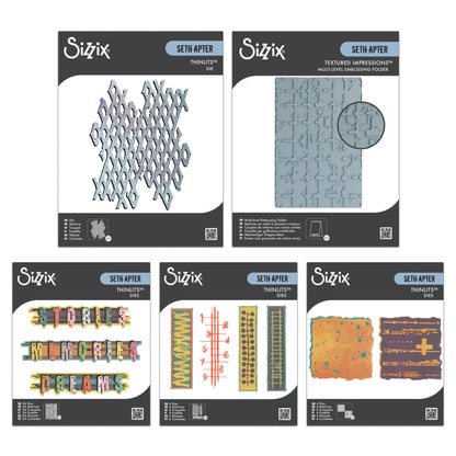 Sizzix Thinlits Dies & Multi-Level Embossing Folder by Seth Apter Bundle