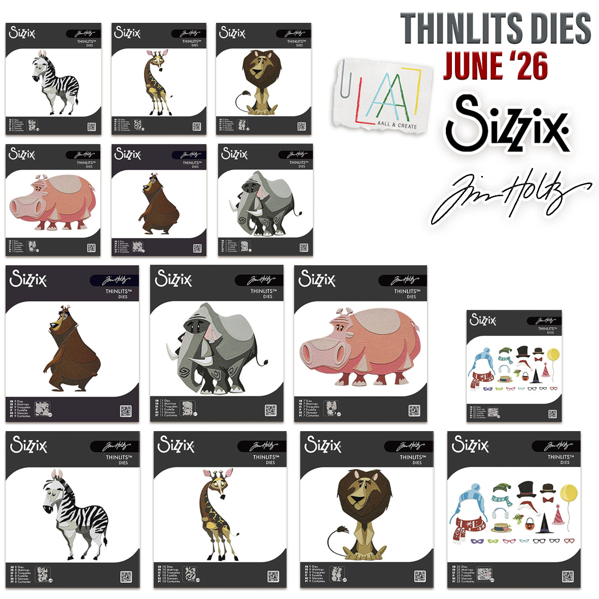 Sizzix Thinlits LARGE + MINI Colorize Characters and Accessories Bundle (SAVE £20)