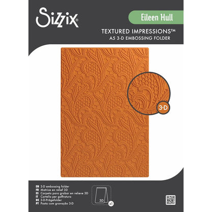 Sizzix 3D Textured Impressions A5 Embossing Folder Lacy Leaves by Eileen Hull