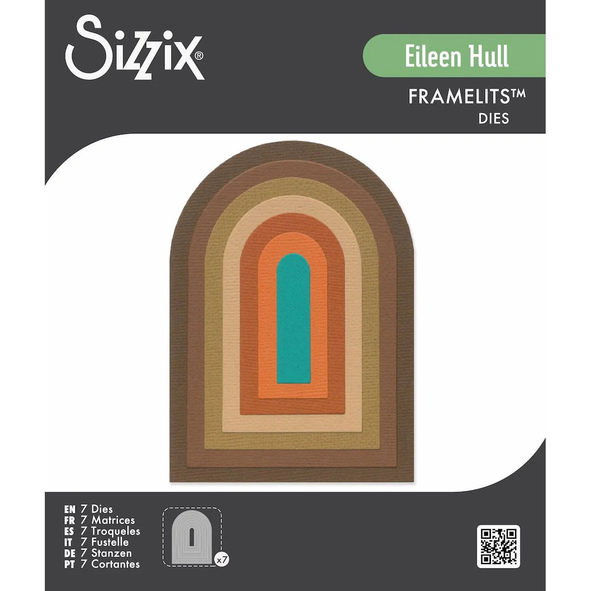 Sizzix Framelits 7PK Die Set Tunnel Arches by Eileen Hull