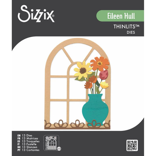 Sizzix Thinlits 13PK Die Set Windowsill Flowers and Vase by Eileen Hull