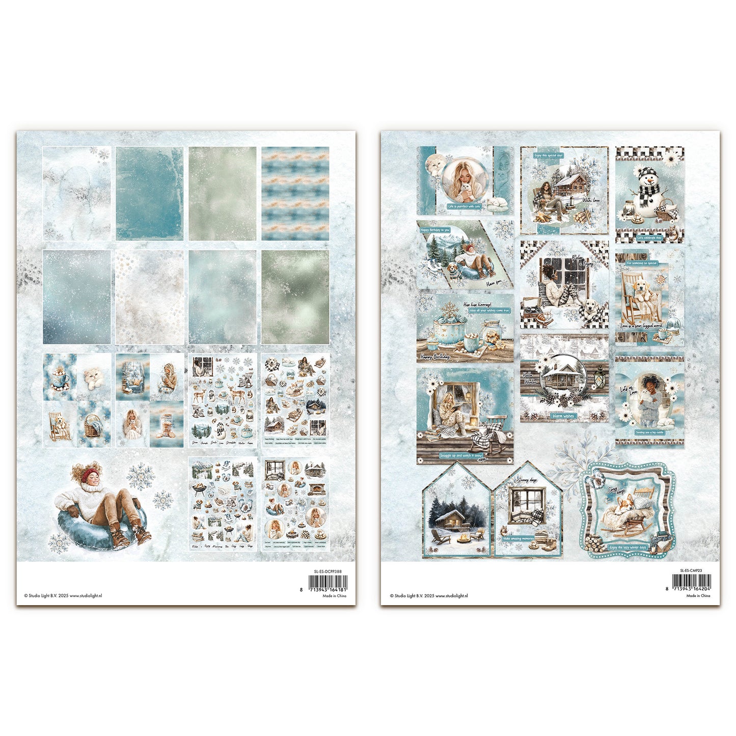 Studio Light Essentials Snowy Winter Days Card Making & Die Cut Paper Pad Bundle
