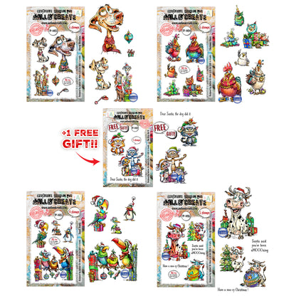 Autour de Mwa Festive Friends Stamp Bundle + Free A7 Stamp Set