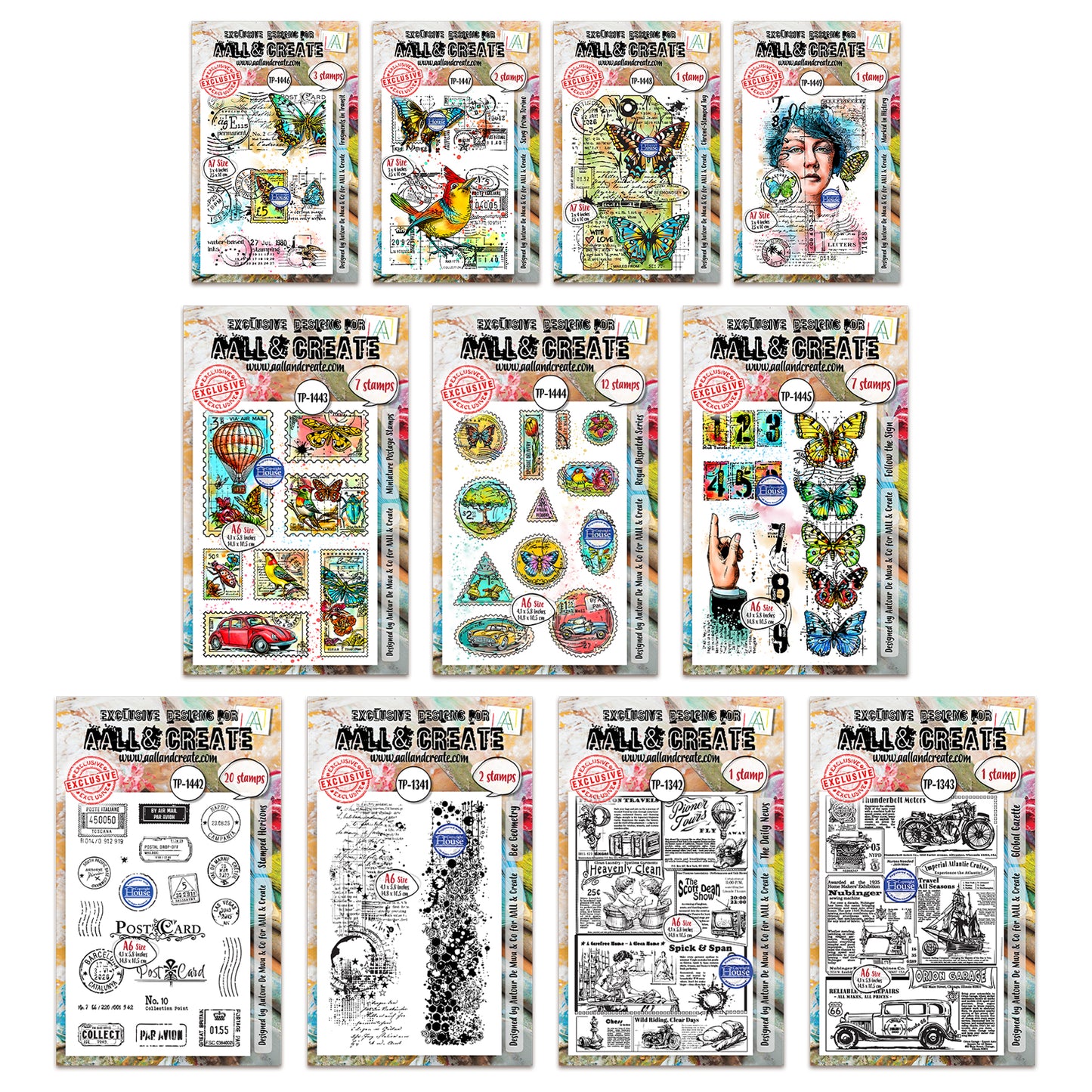 Autour de Mwa Geometric Gazette Stamps Bundle