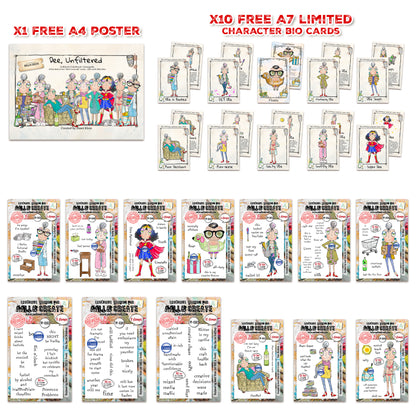 Janet Klein Miss Dee Stamps Bundle + Free Poster & Bio Cards